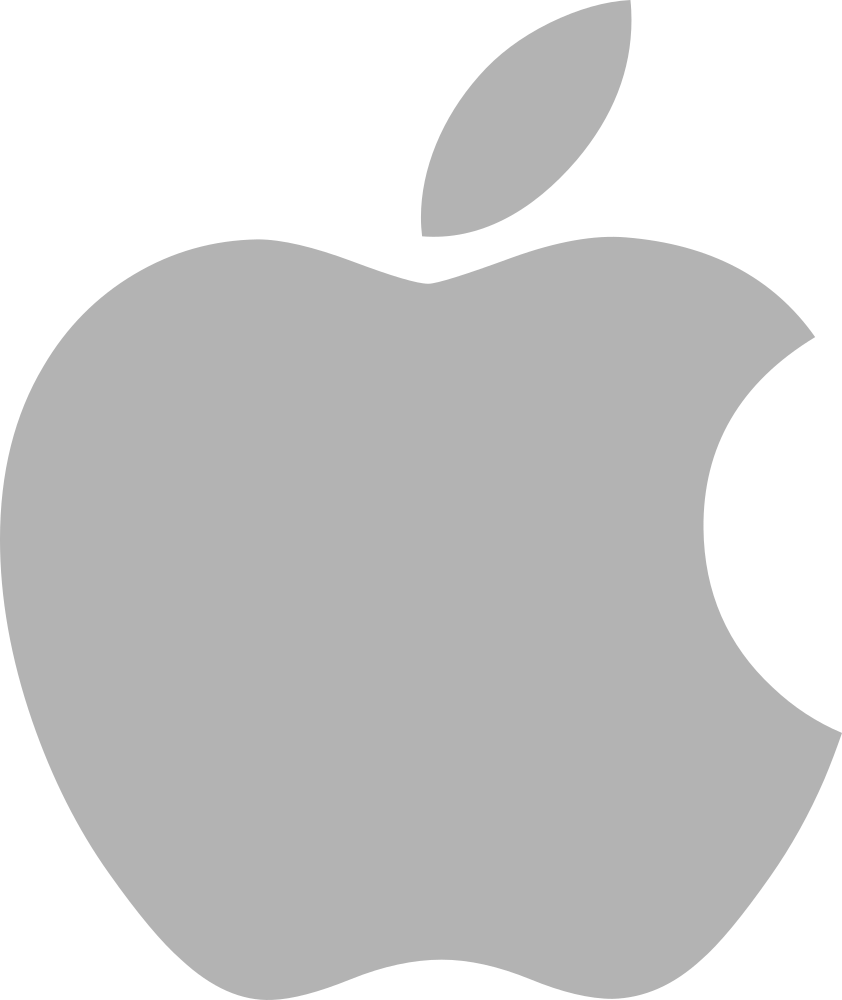 apple logo grey